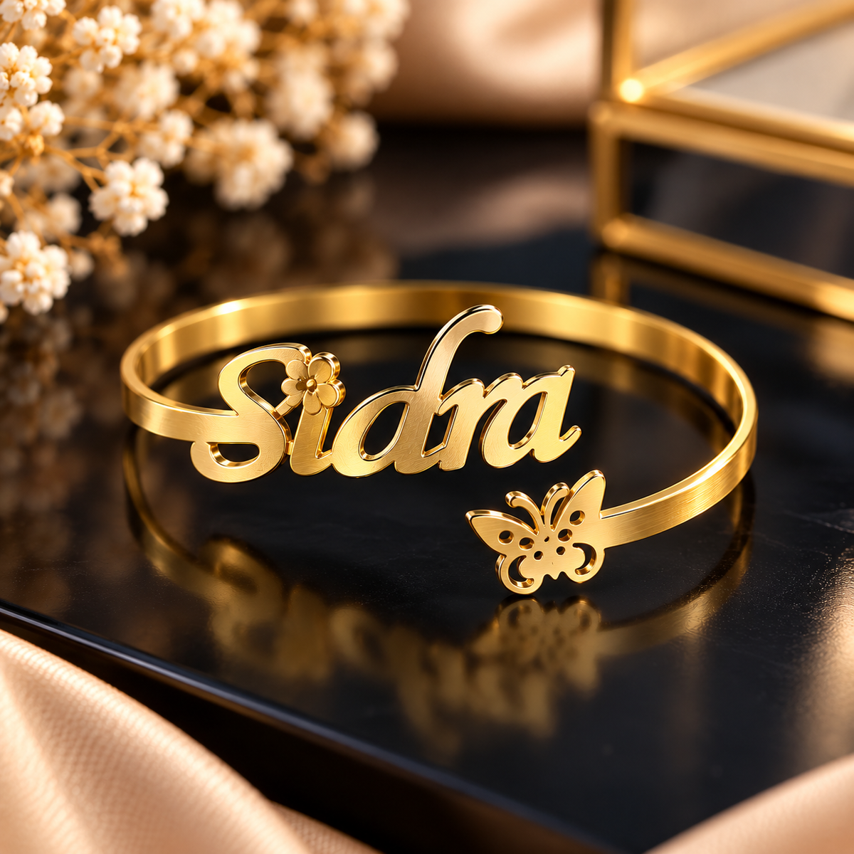 Customised Name Bangle - 24K Gold Plated