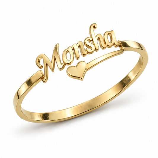 Customised Name Bangle - 24K Gold Plated