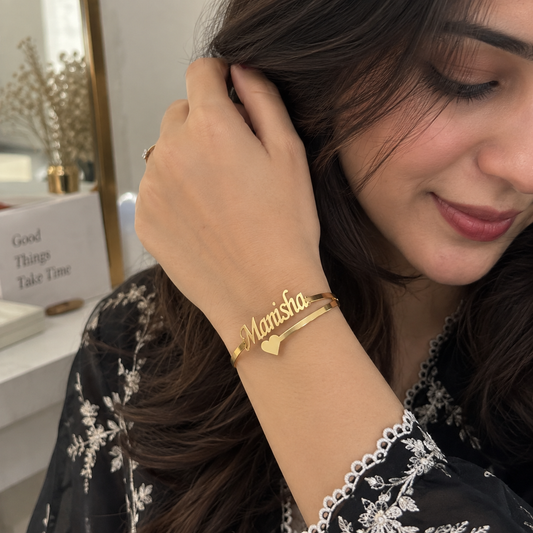 Customised Name Bangle - 24K Gold Plated