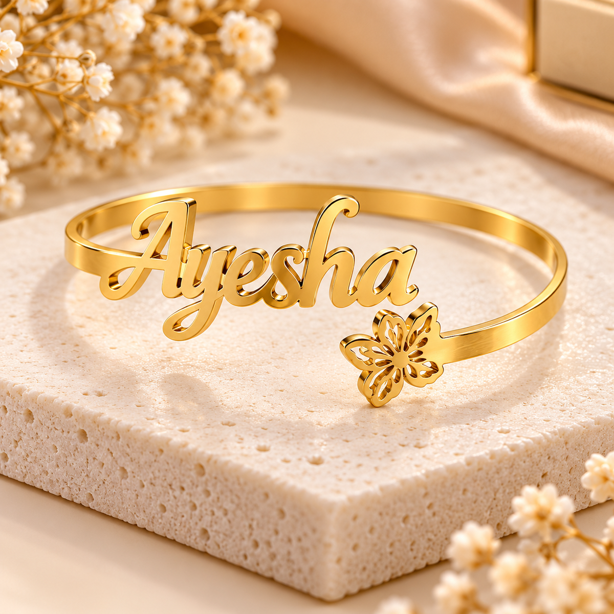 Customised Name Bangle - 24K Gold Plated